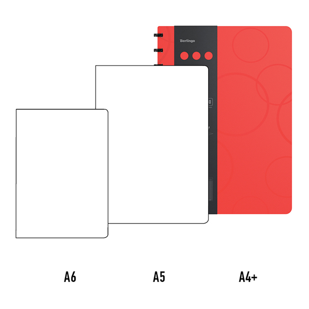 Бизнес-тетрадь Berlingo Eclipse с заменой блока 80г/м2 пластиковая обложка линейка-закладка красная - фото 3