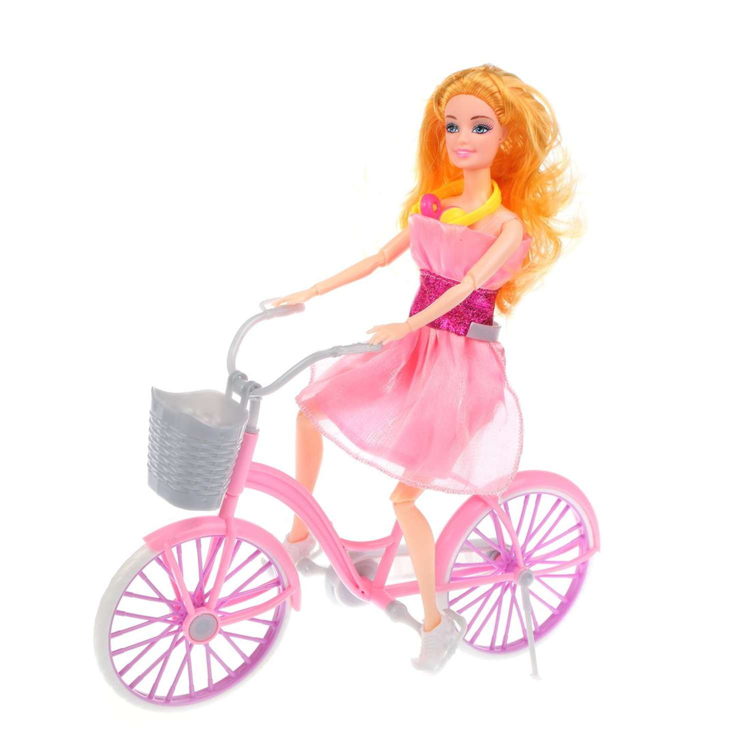 Кукла на прогулке Наша Игрушка Кукла на велосипеде игрушка для девочки 800400 - фото 1