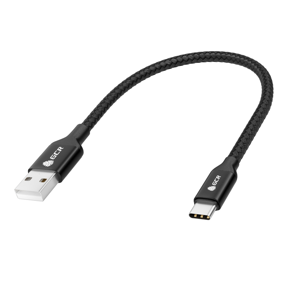 Кабель USB GCR 0.5m TypeC быстрая зарядка в черной нейлоновой оплетке GCR-52510 - фото 1