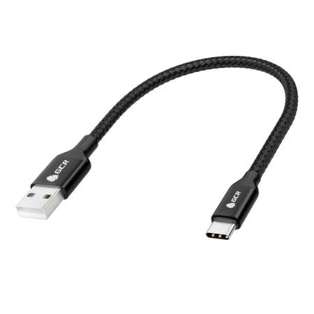 Кабель USB GCR 0.5m TypeC быстрая зарядка в черной нейлоновой оплетке GCR-52510