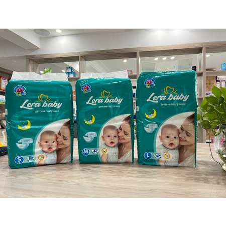 Подгузники ночные Lera Baby размер S от 3-8 кг 50 штук