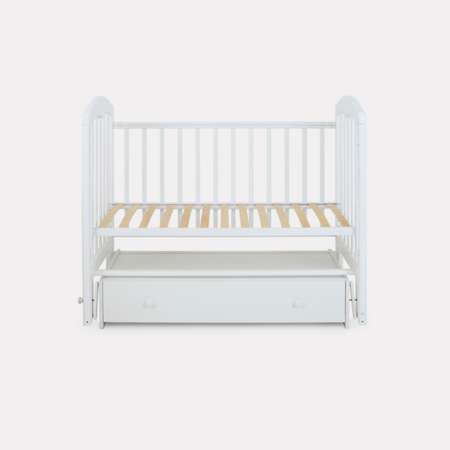 Детская кроватка Топотушки прямоугольная, универсальный маятник (белый)