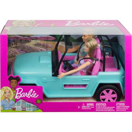 Набор игровой Barbie Семья Барби и Кен на машине GHT35