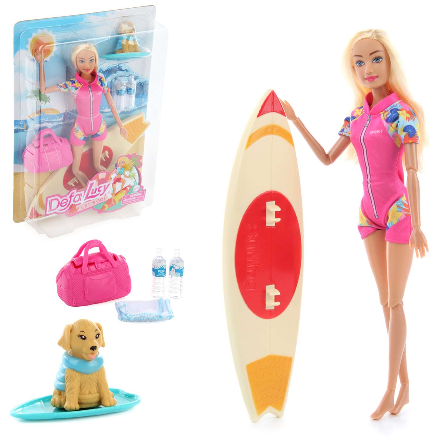 Кукла модель Барби Veld Co на сёрфе 125526 - фото 2