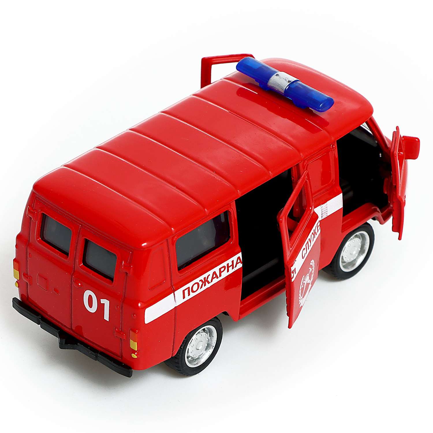 Машина Автоград металлическая «УАЗ 3962 Пожарная служба» инерция 1:43 9351059 - фото 4