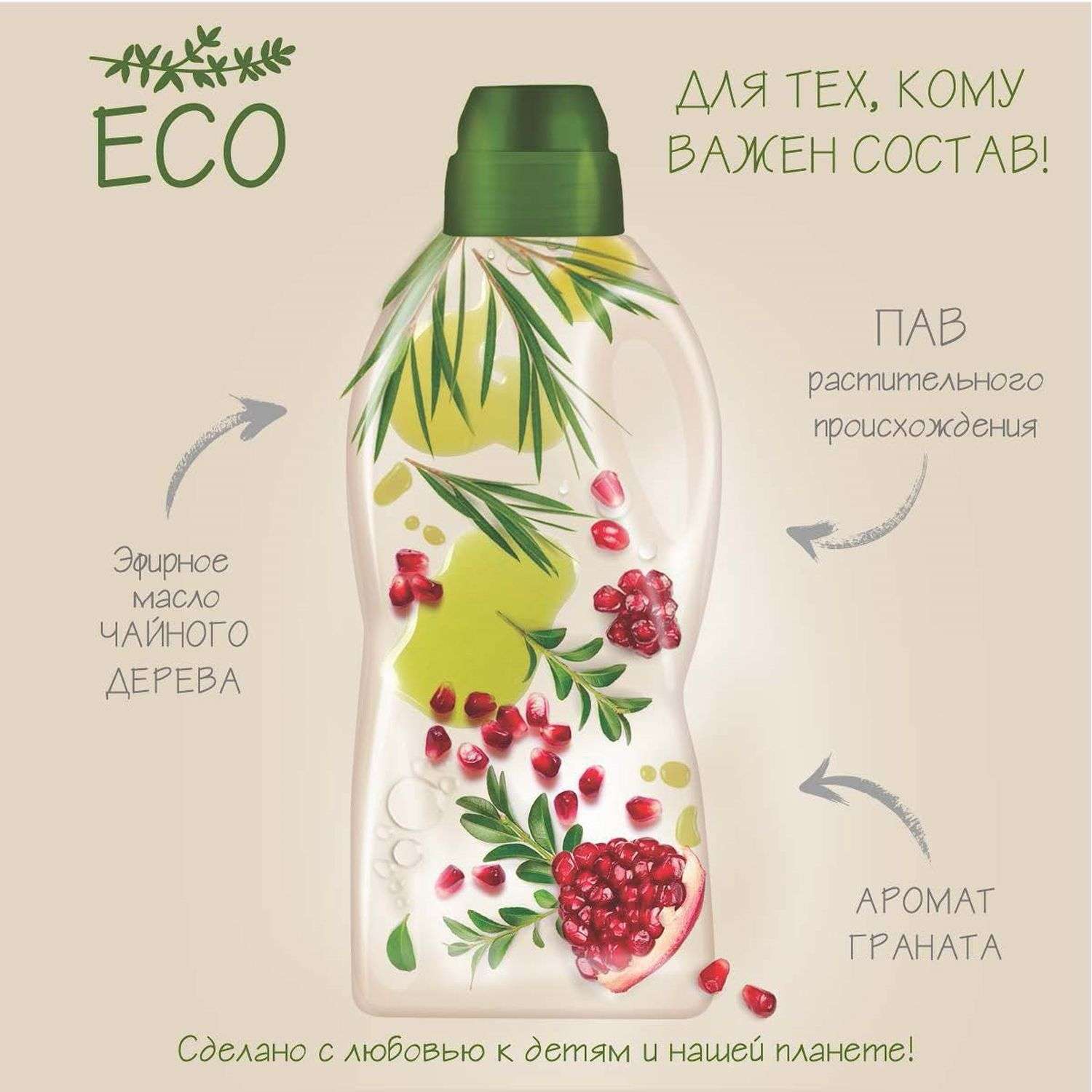 Средство для мытья пола в детских комнатах Солнце и луна Eco 1л - фото 5