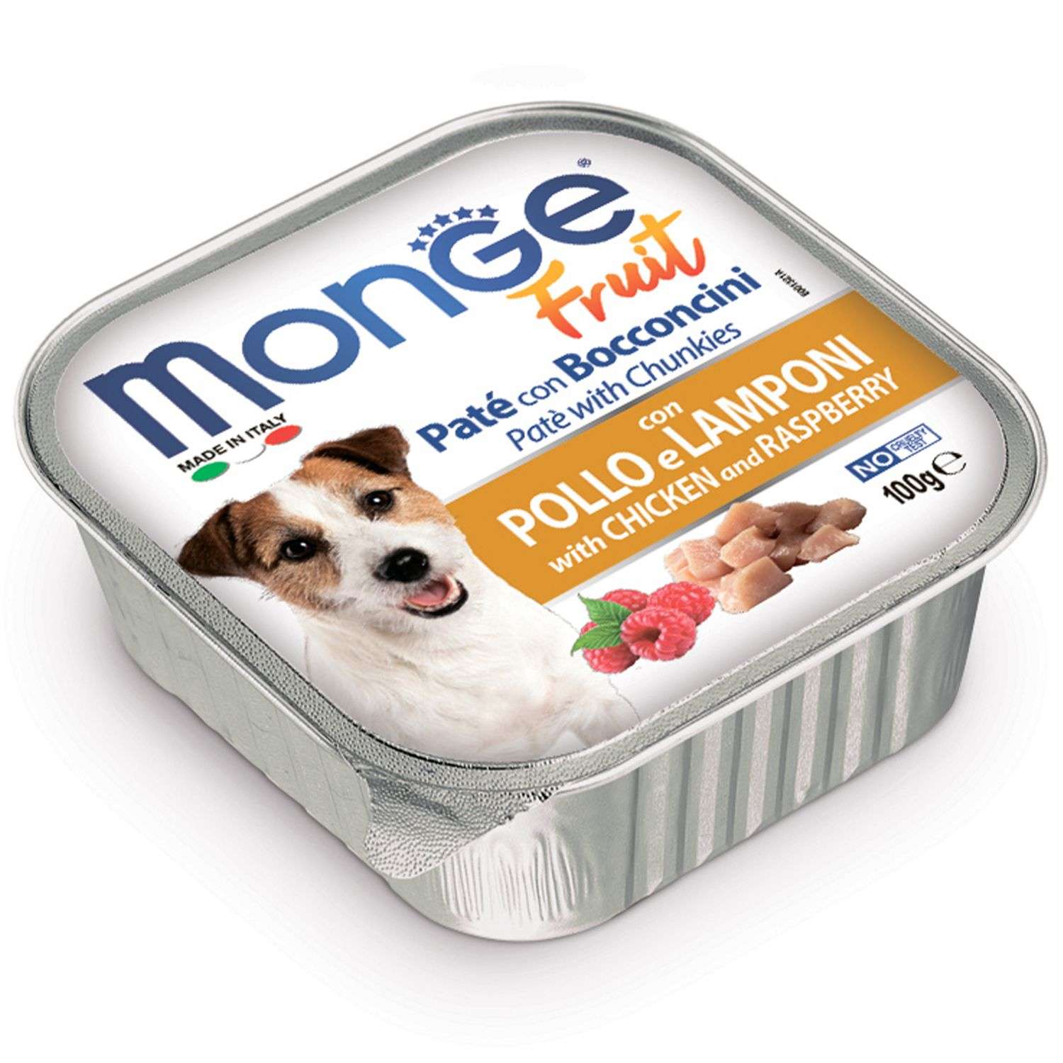 Корм для собак MONGE Dog Fruit курица с малиной консервированный 100г - фото 2