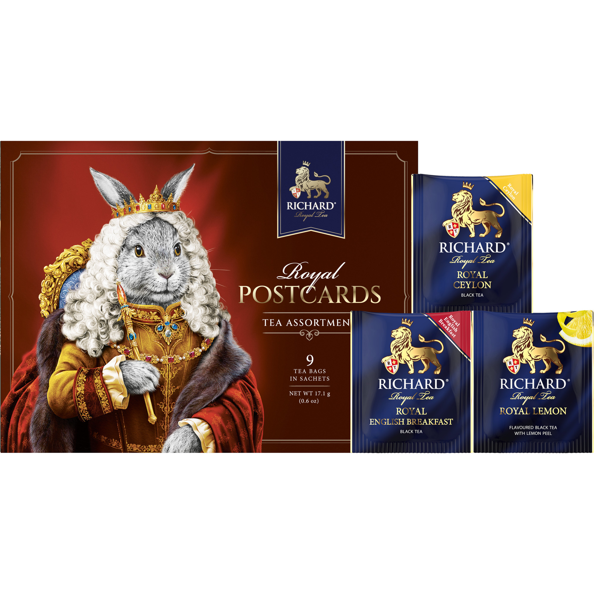 Чайное ассорти Richard Royal Postcards tea assortment к новому году король 9 пакетиков - фото 3