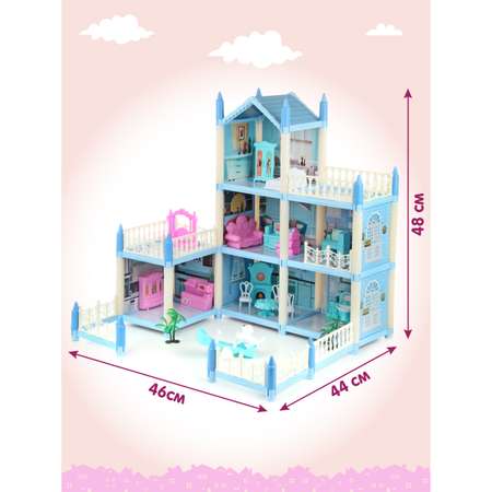 Кукольный домик Veld Co с мебелью и питомцем 6 комнат