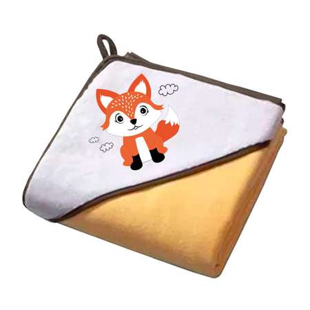 Полотенце Uviton с уголком махровое мягкое хлопковое 0028/03 Little Fox