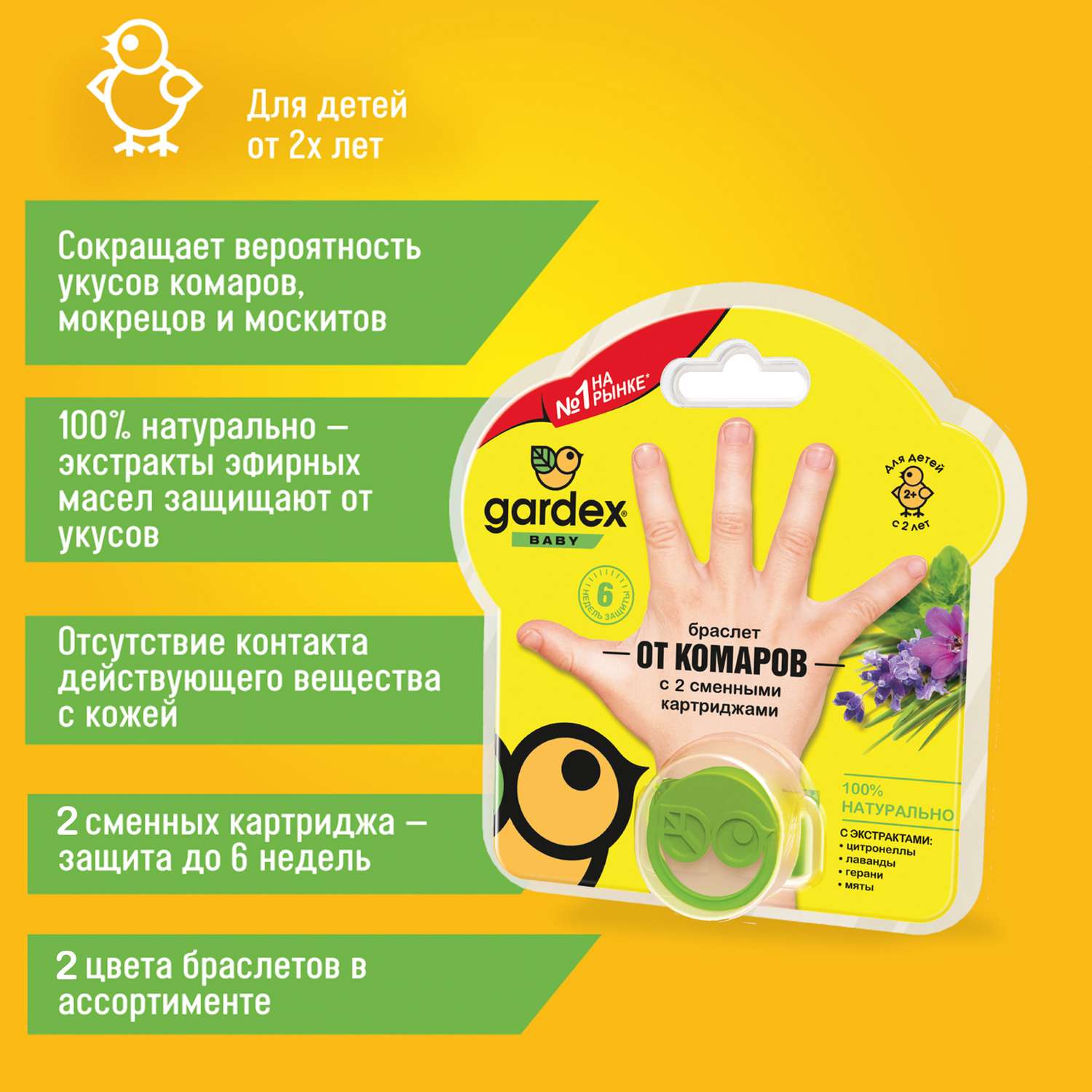 Браслет от комаров Gardex Baby с 2сменными картриджами 0147/3 - фото 5