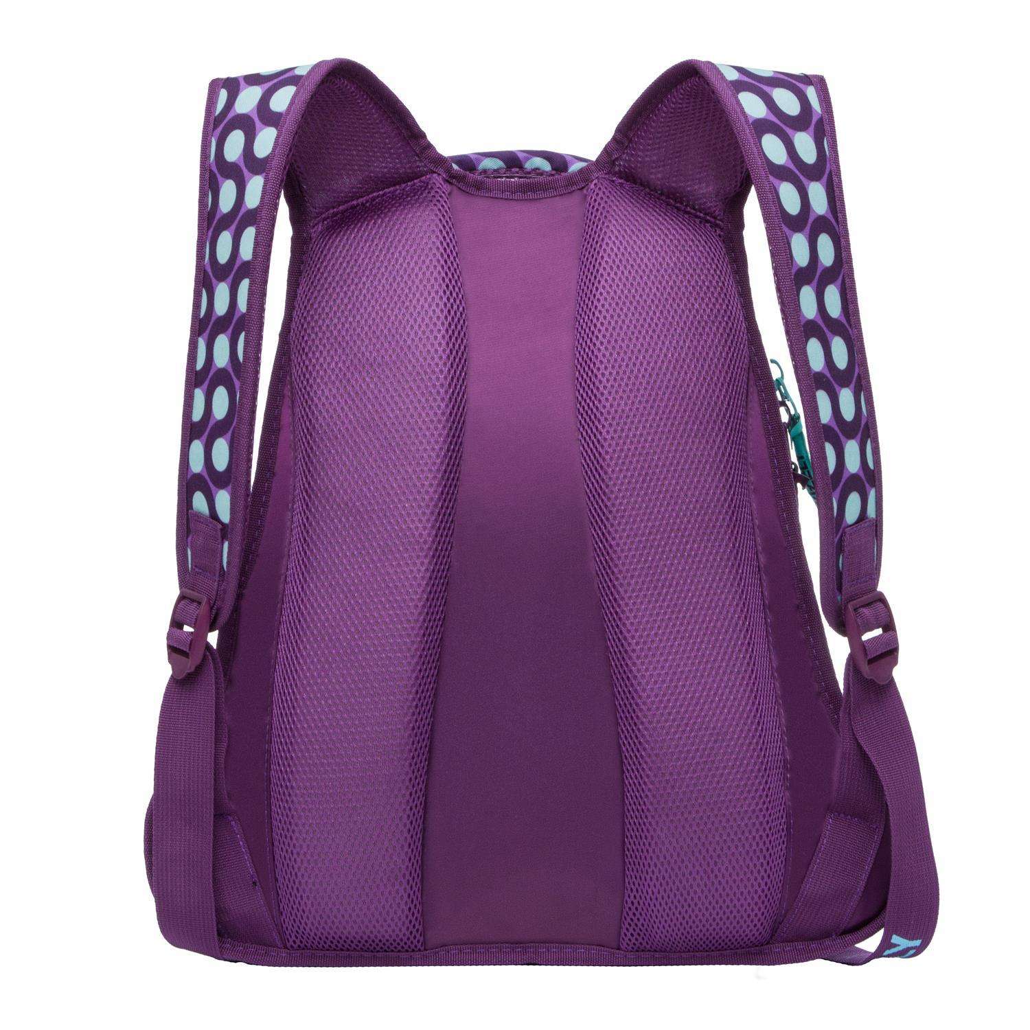 Рюкзак Grizzly для девочки фиолетовые круги - фото 3