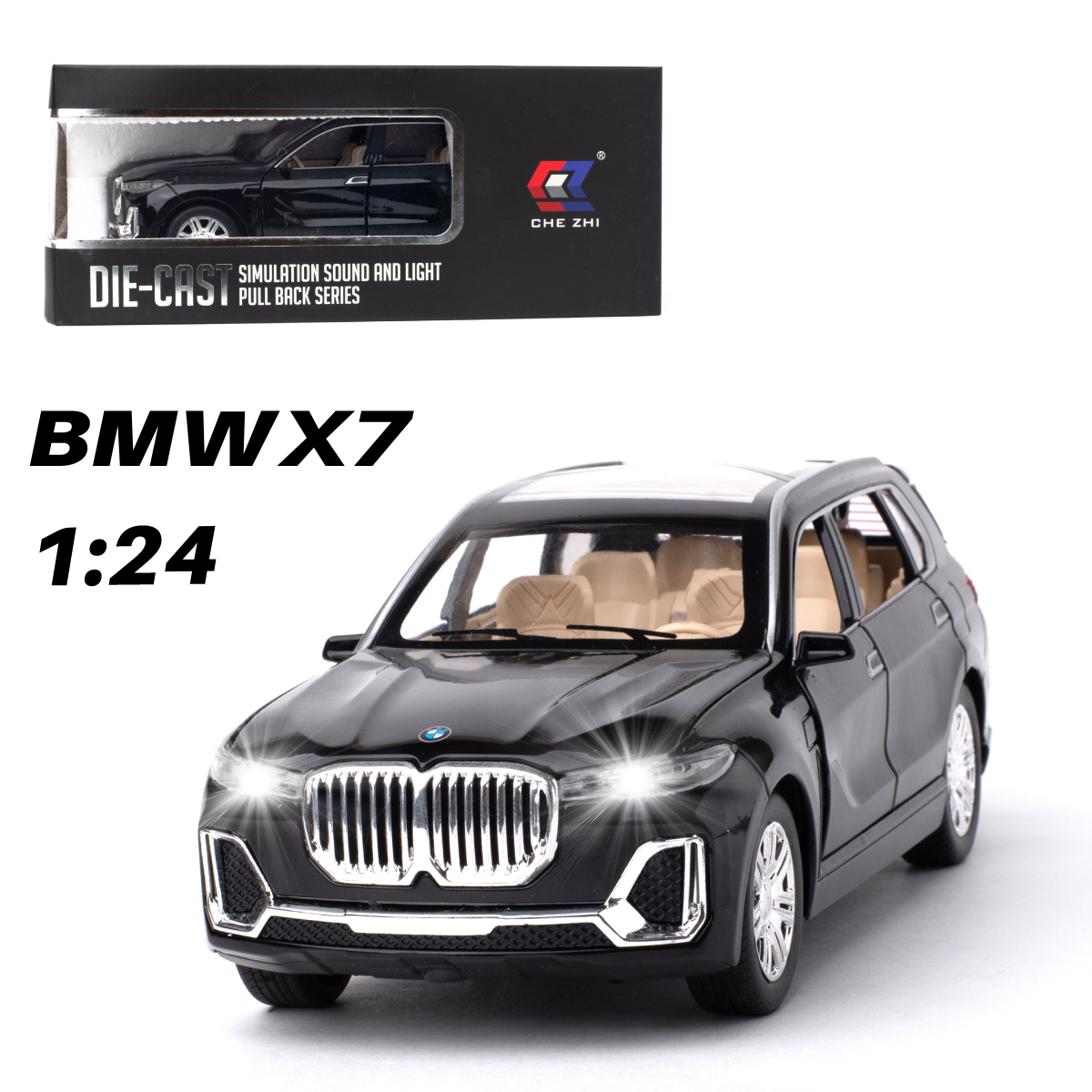 Автомобиль Che Zhi BMW 1:24 инерционный CZ115blk - фото 1