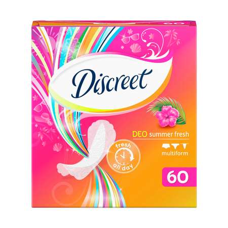 Ежедневные прокладки Discreet Multiform Deo Summer Fresh жёлтые 60шт