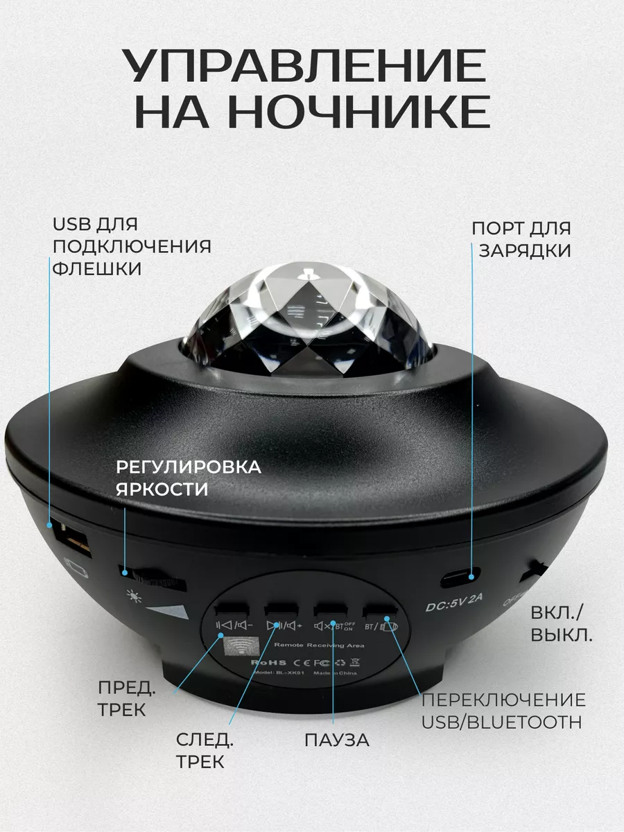 Ночник звездное небо Хевель bluetooth колонка - фото 8