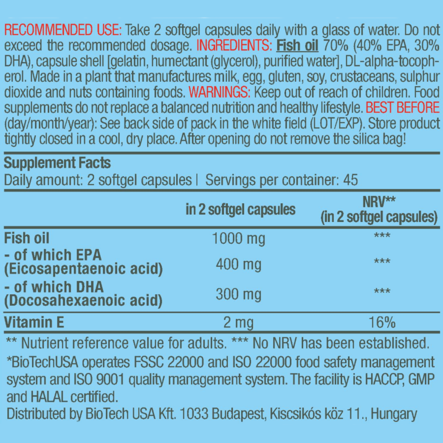 Омега 3 BiotechUSA Mega Omega 90 капсул - фото 2