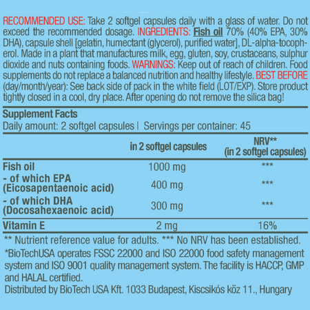 Омега 3 BiotechUSA Mega Omega 90 капсул