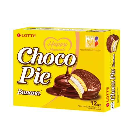 Печенье Lotte Chocopie банан 336г