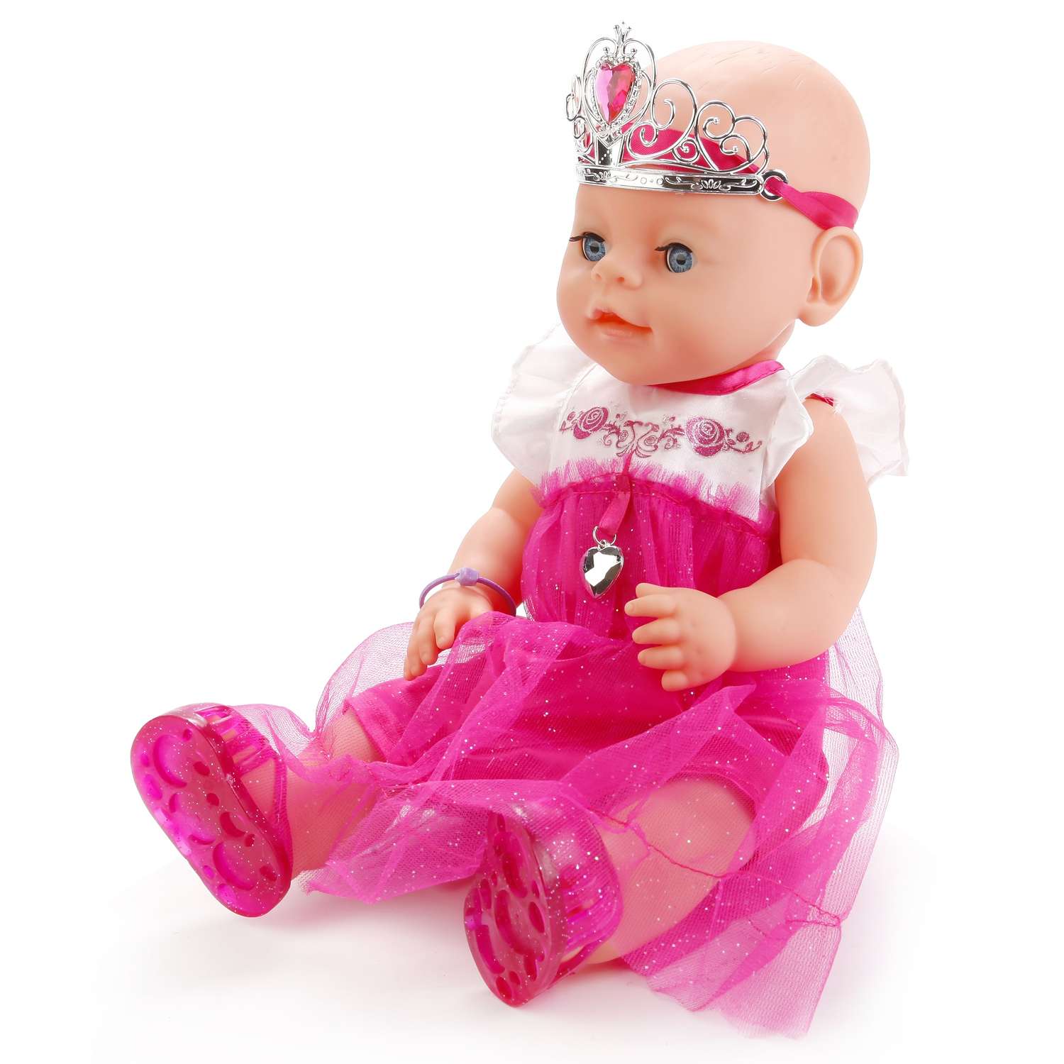 Кукла Карапуз интерактивная в ярко-розовом платье Y40BB-DP-PRS-RU 215457 - фото 1