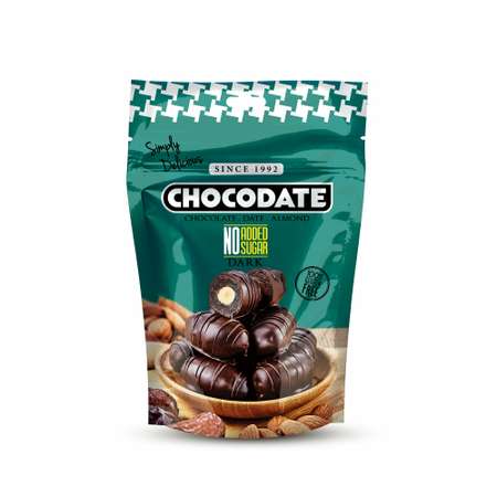 Финики CHOCODATE с миндалем в темном шоколаде без сахара 100 г