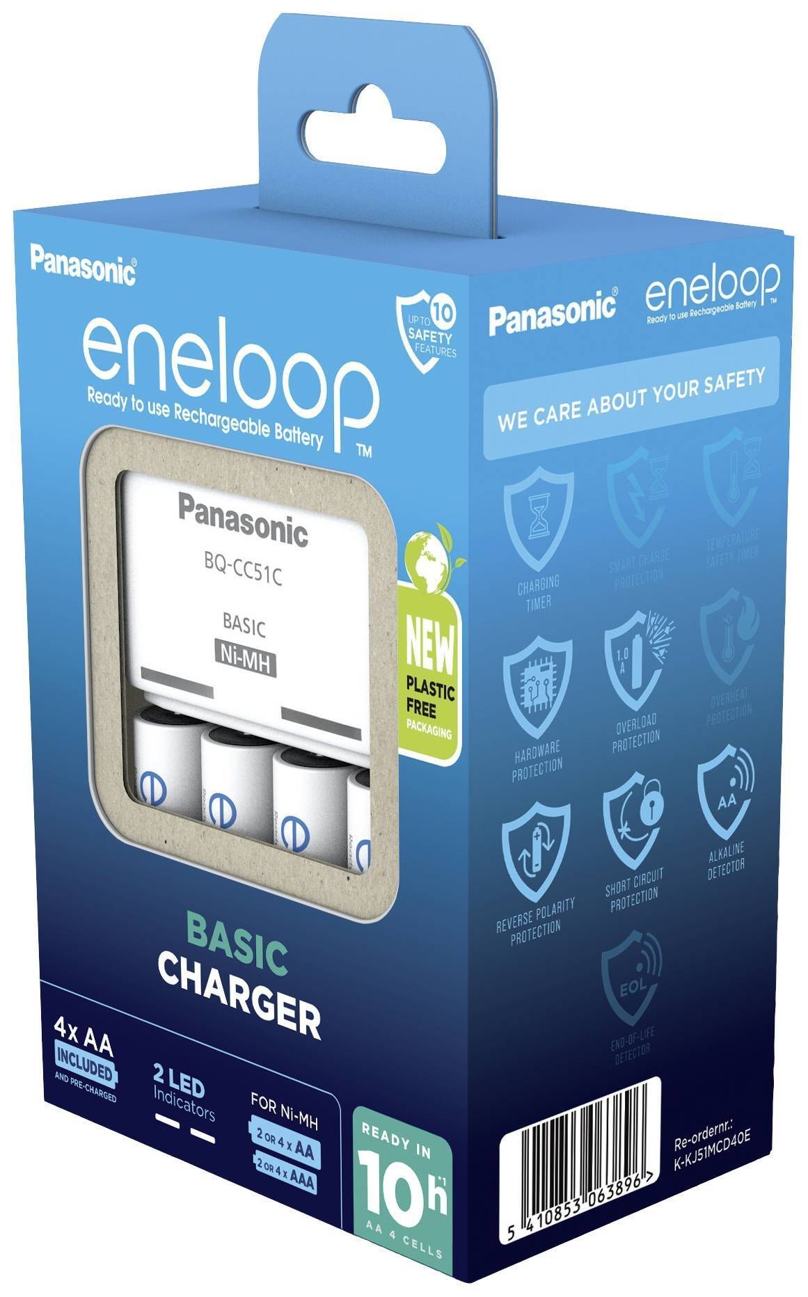 Зарядное устройство PANASONIC Basic Charger с аккумуляторами Eneloop 4шт AA  2000mAh