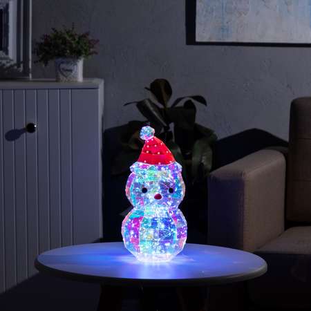 Светодиодная фигура Sima-Land «Снеговик» 16×30×15 см пластик USB свечение белое