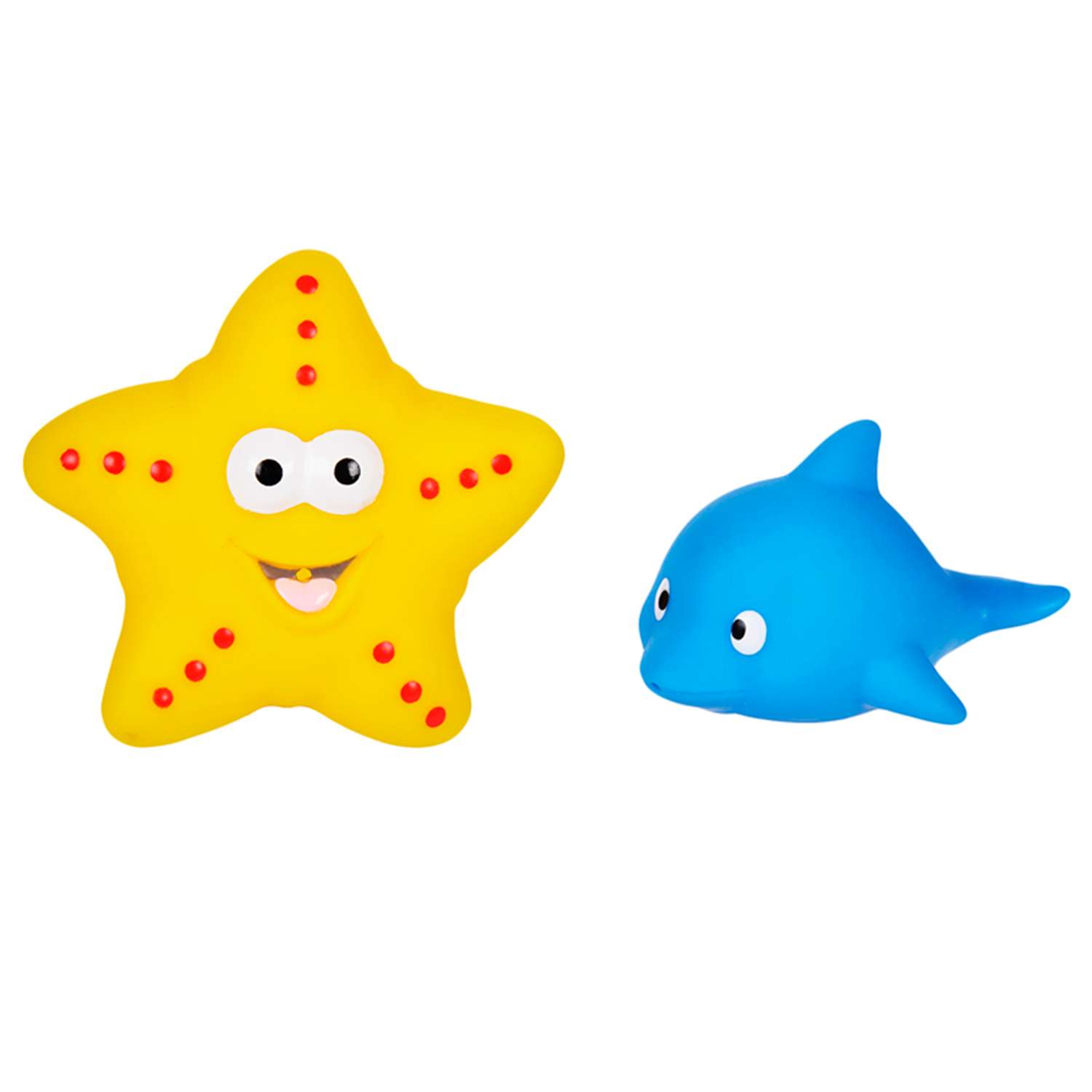 Игрушки для купания Жирафики резиновые дельфин и морская звезда - фото 1