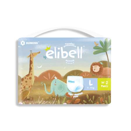 Подгузники-трусики Elibell Active размер L 9-14 кг 40 шт