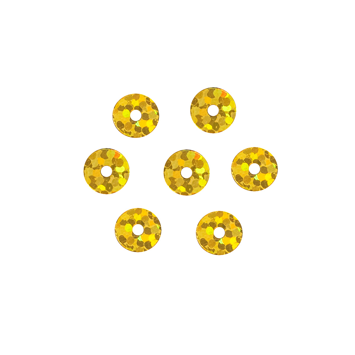 Пайетки Astra Craft плоские декоративные для творчества и рукоделия 6 мм 10 гр золото голограмма - фото 2