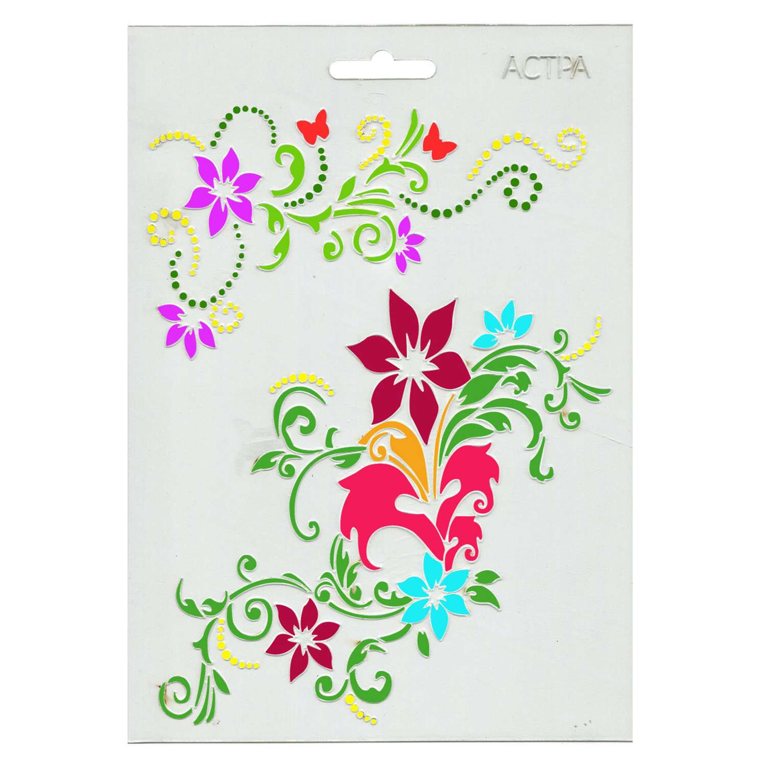 Трафарет пластиковый Astra Craft многоразовый для декорирования рисования творчества А5 Цветочное плетение - фото 1