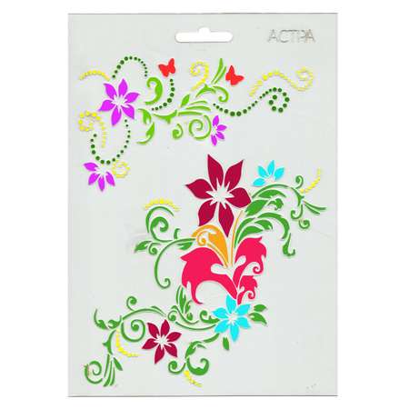 Трафарет пластиковый Astra Craft многоразовый для декорирования рисования творчества А5 Цветочное плетение