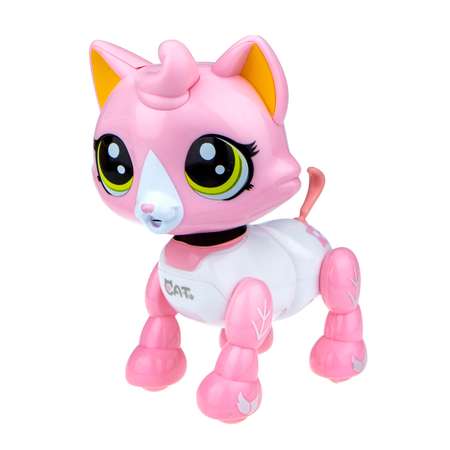 Интерактивная игрушка Robo Pets Робо-котенок бело-розовый