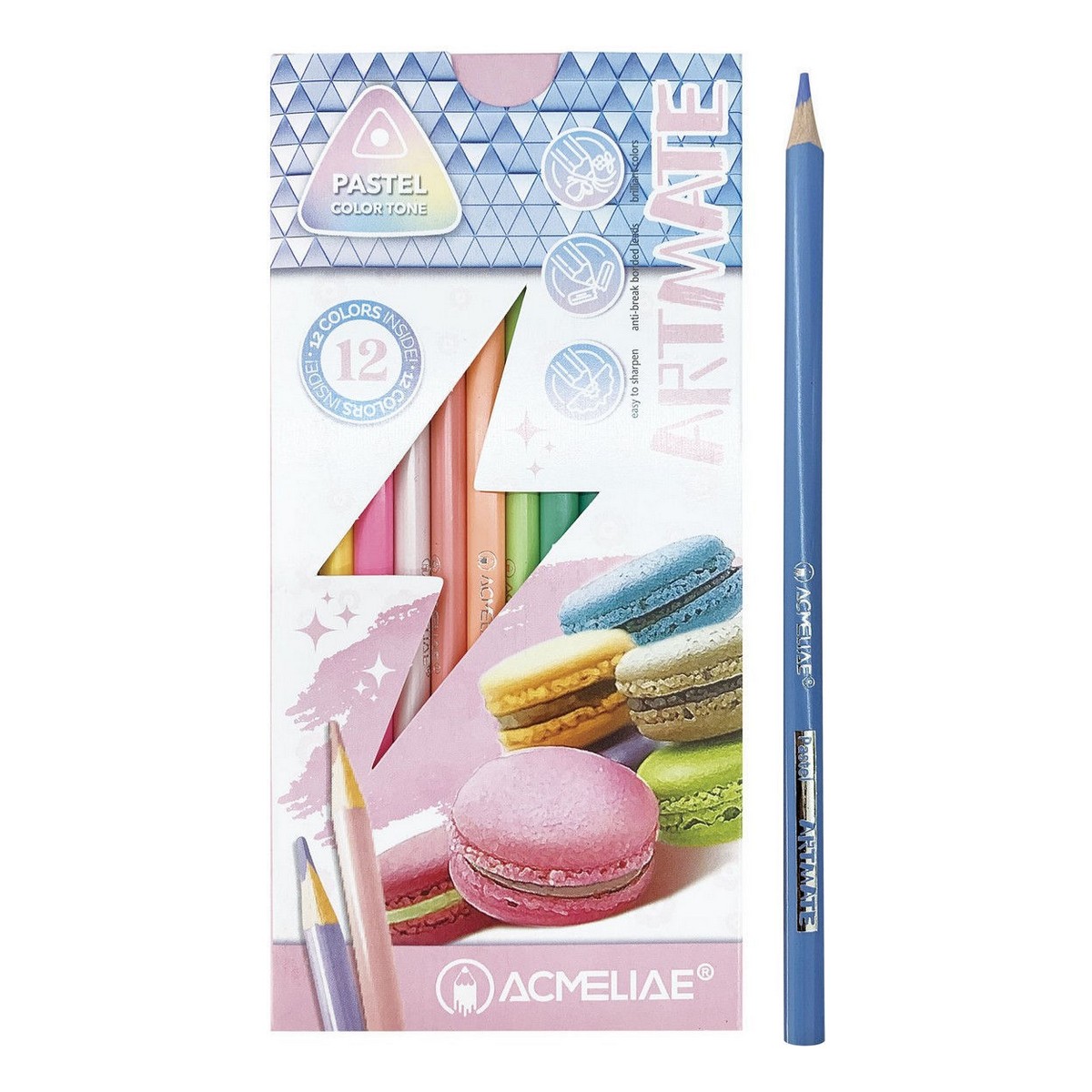 Карандаши цветные пастельные ACMELIAE Pastel Artmate 12цв. в картонном футляре - фото 1