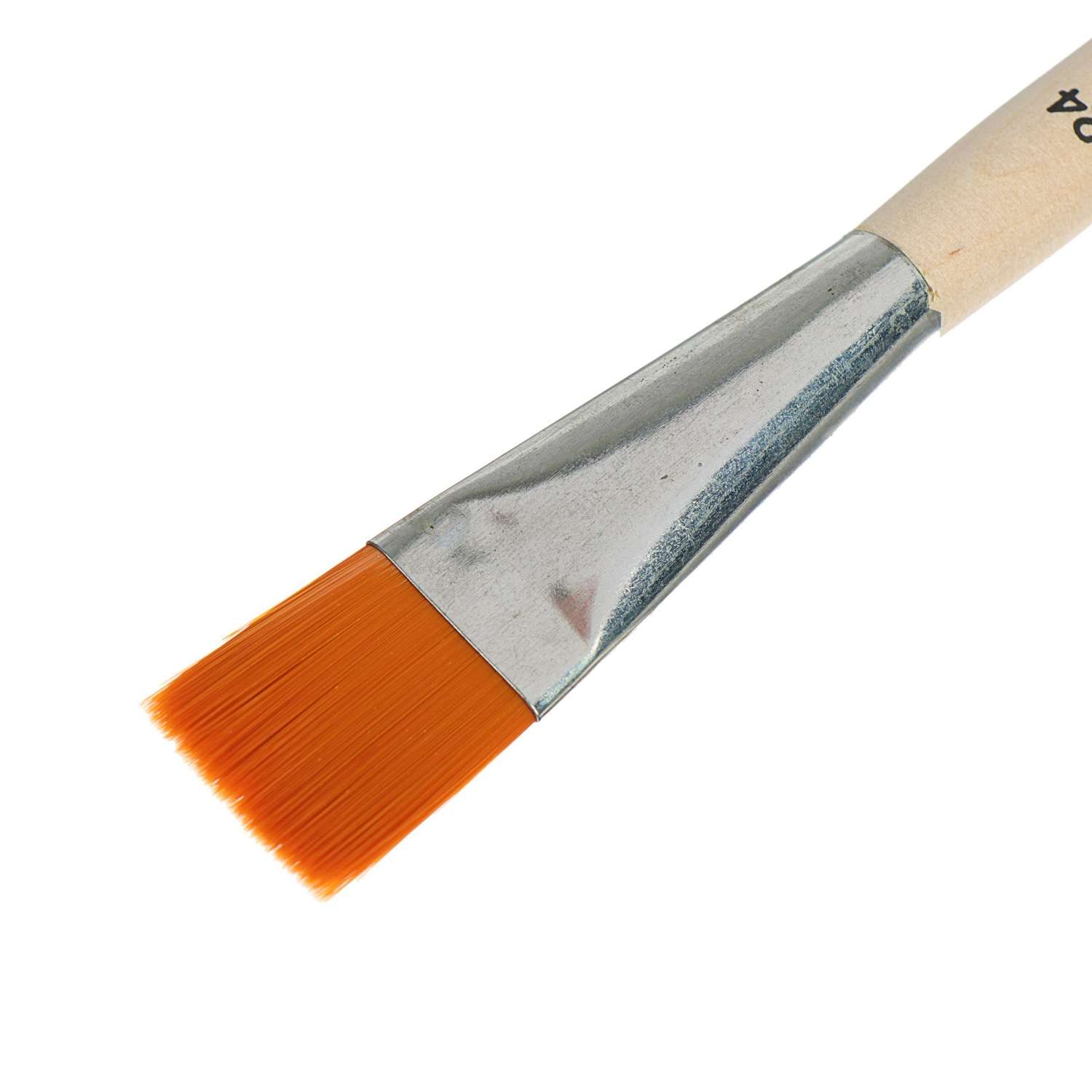Кисть Calligrata Синтетика Плоская №24 ширина обоймы 24 мм длина волоса 22 мм деревянная ручка - фото 3