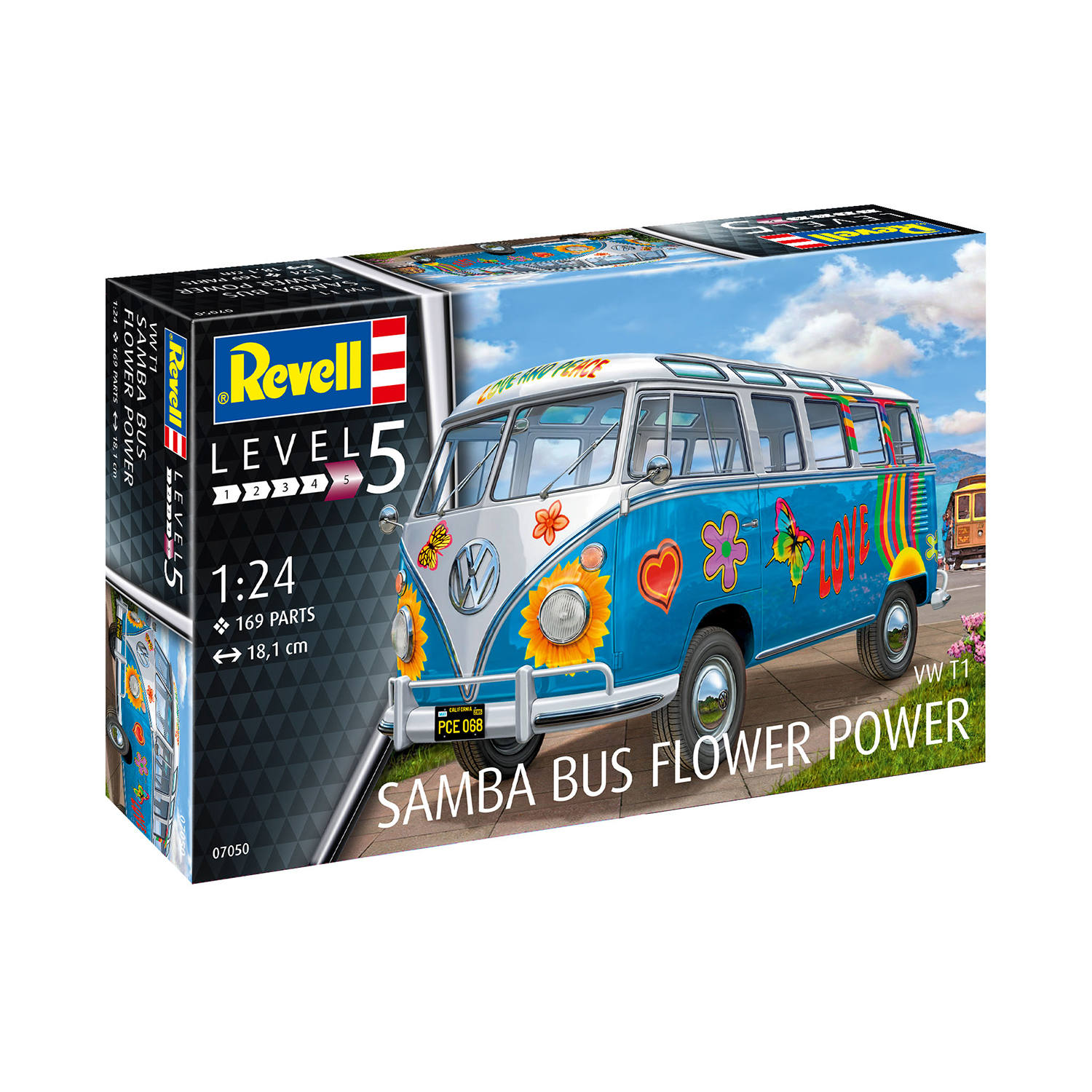 Сборная модель Revell Микроавтобус VW T1 Samba Bus Flower Power 07050 - фото 1