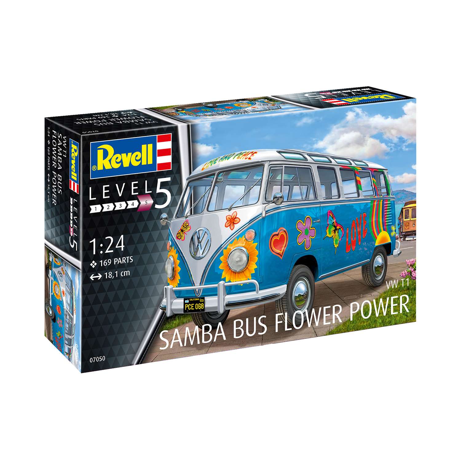 Сборная модель Revell Микроавтобус VW T1 Samba Bus Flower Power 07050 - фото 1