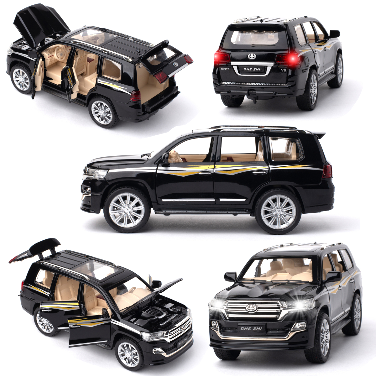 Автомобиль Che Zhi Toyota 1:24 CZ123blk - фото 5