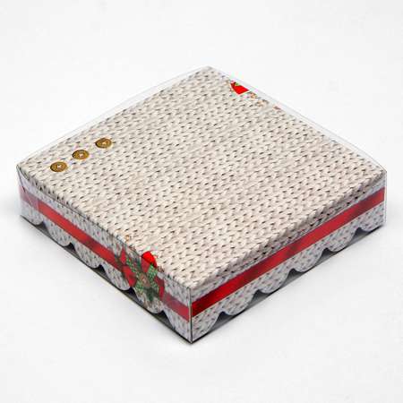 Коробочка Sima-Land для печенья«Новогодние игрушки» 12×12×3 см. 1 шт.