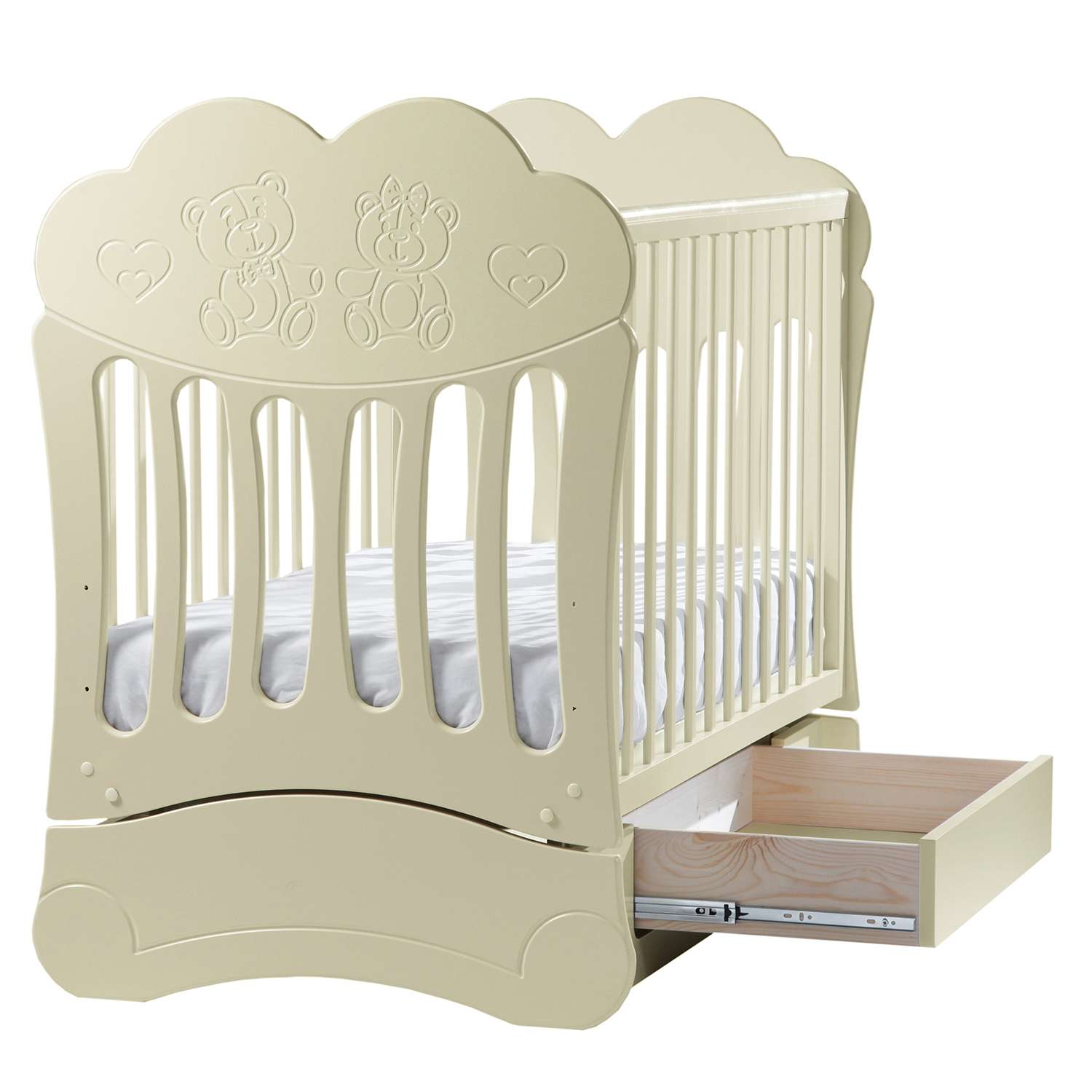 Детская кроватка ЛЕЛЬ Baby Sleep-4 прямоугольная, продольный маятник (ваниль) - фото 2