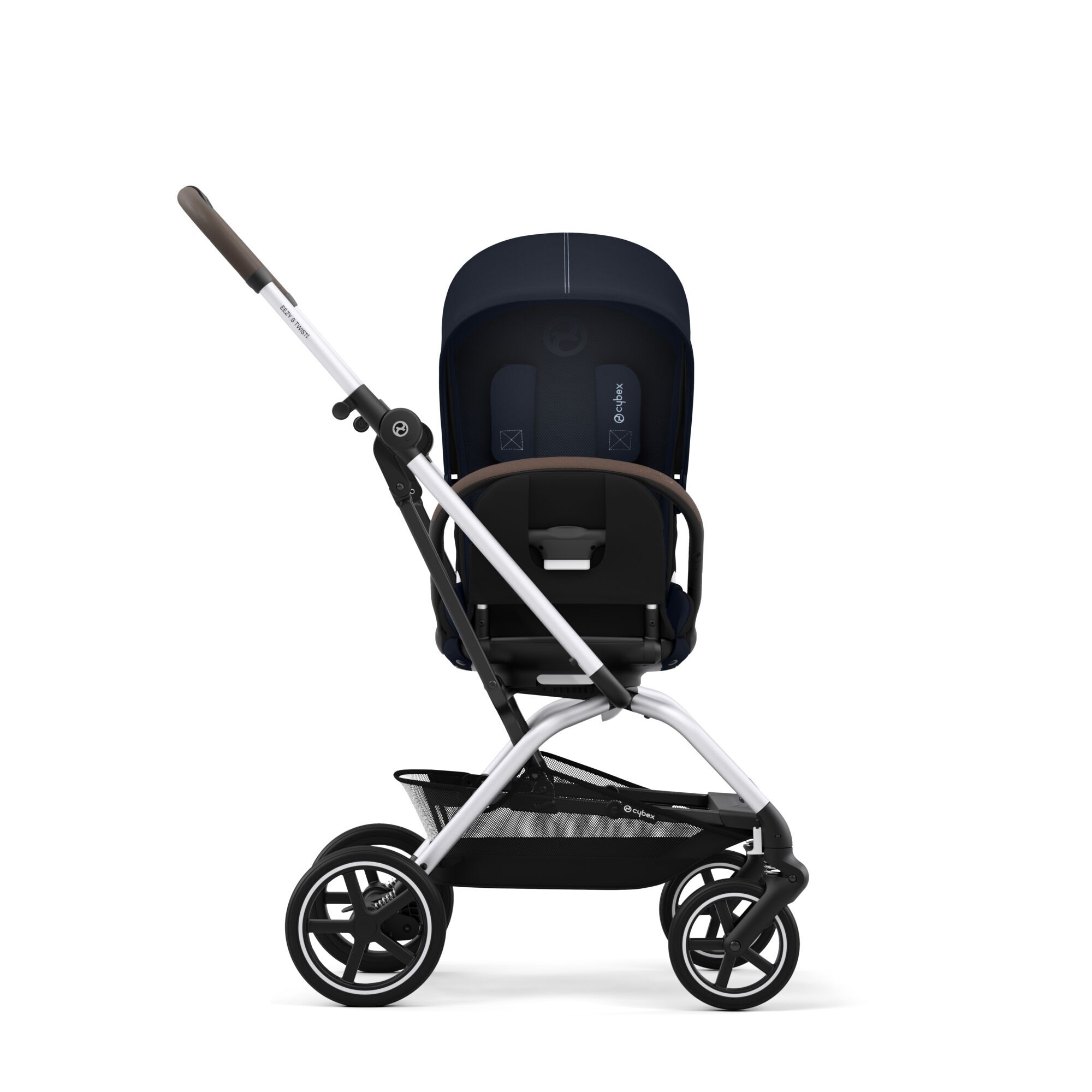 Коляская детская Cybex Eezy S Twist+ 2 SLV Ocean Blue с дождевиком и бампером - фото 4