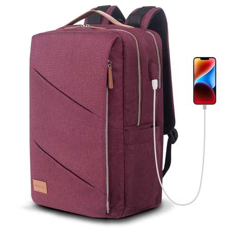 Рюкзак с USB-портом Kingslong розовый