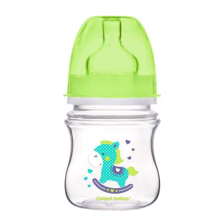 Бутылочка Canpol Babies Easy Start антиколиковая с широким горлышком 120мл Зелёная