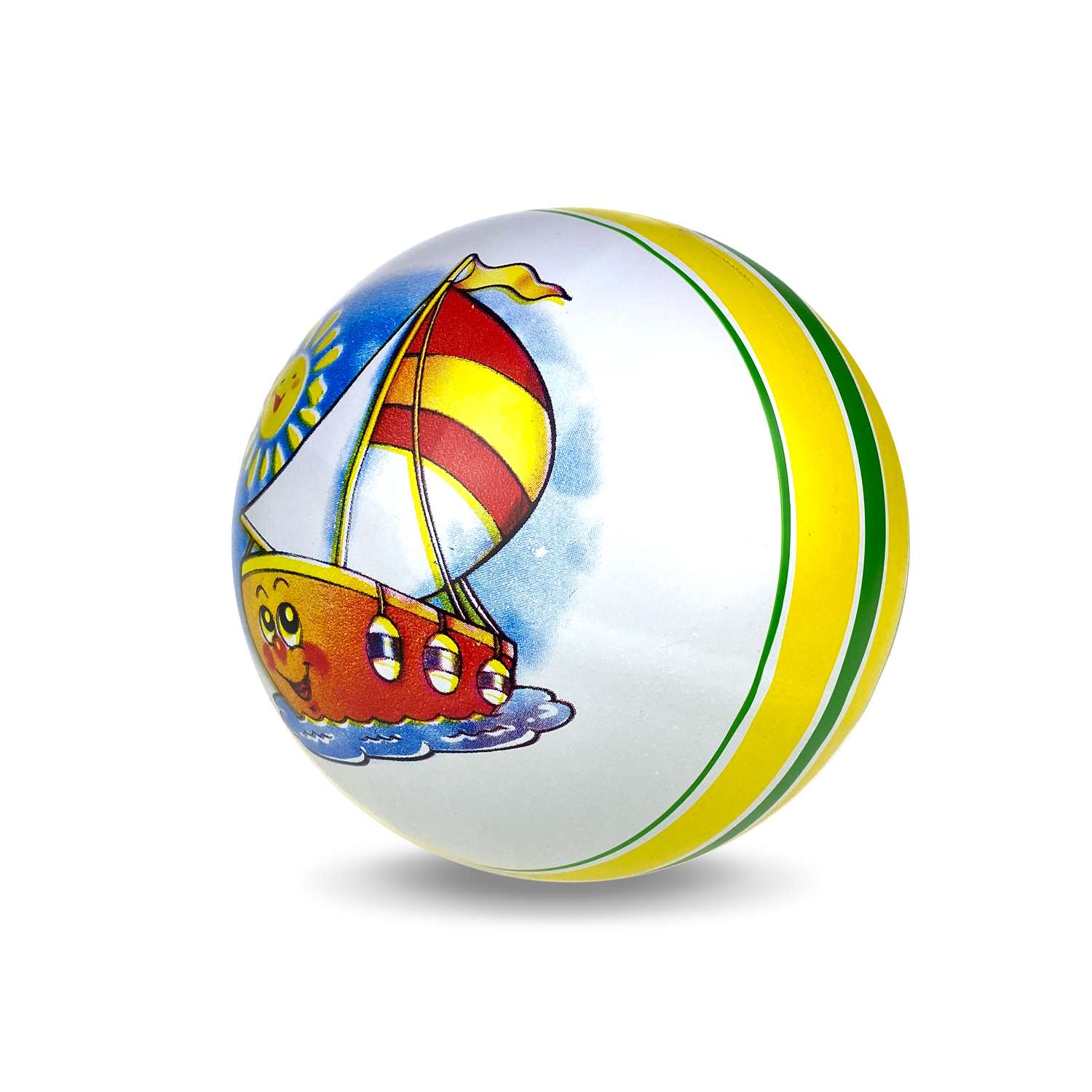 Мяч ЧАПАЕВ диаметр 150 мм Кораблик зеленый - фото 3