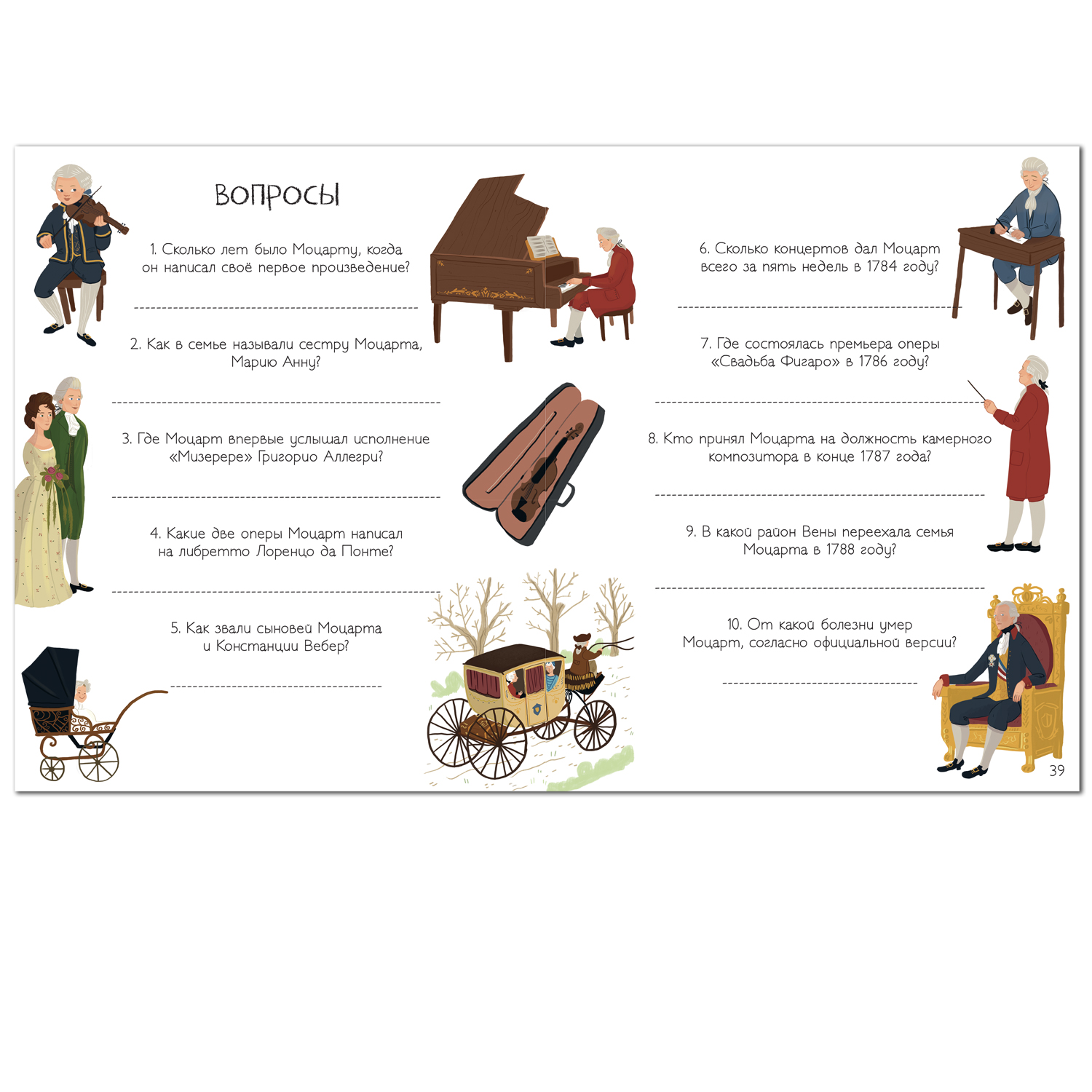 Книга МОЗАИКА kids История моей жизни Моцарт - фото 15