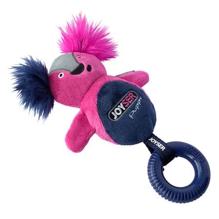 Игрушка для собак JOYSER Puppy Белка с резиновым кольцом и пищалкой 21см Розовая