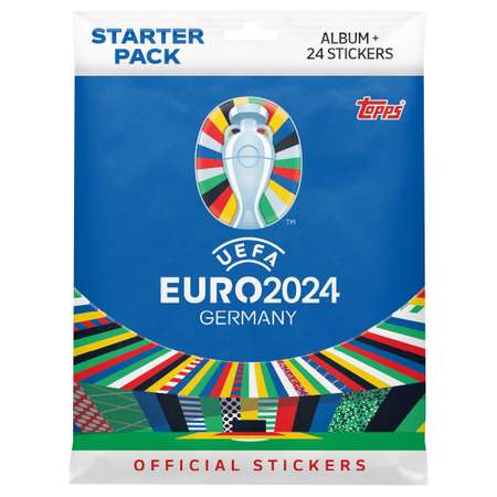 Стартовый набор topps Чемпионат Европы по футболу EURO 2024 альбом и 24 наклейки