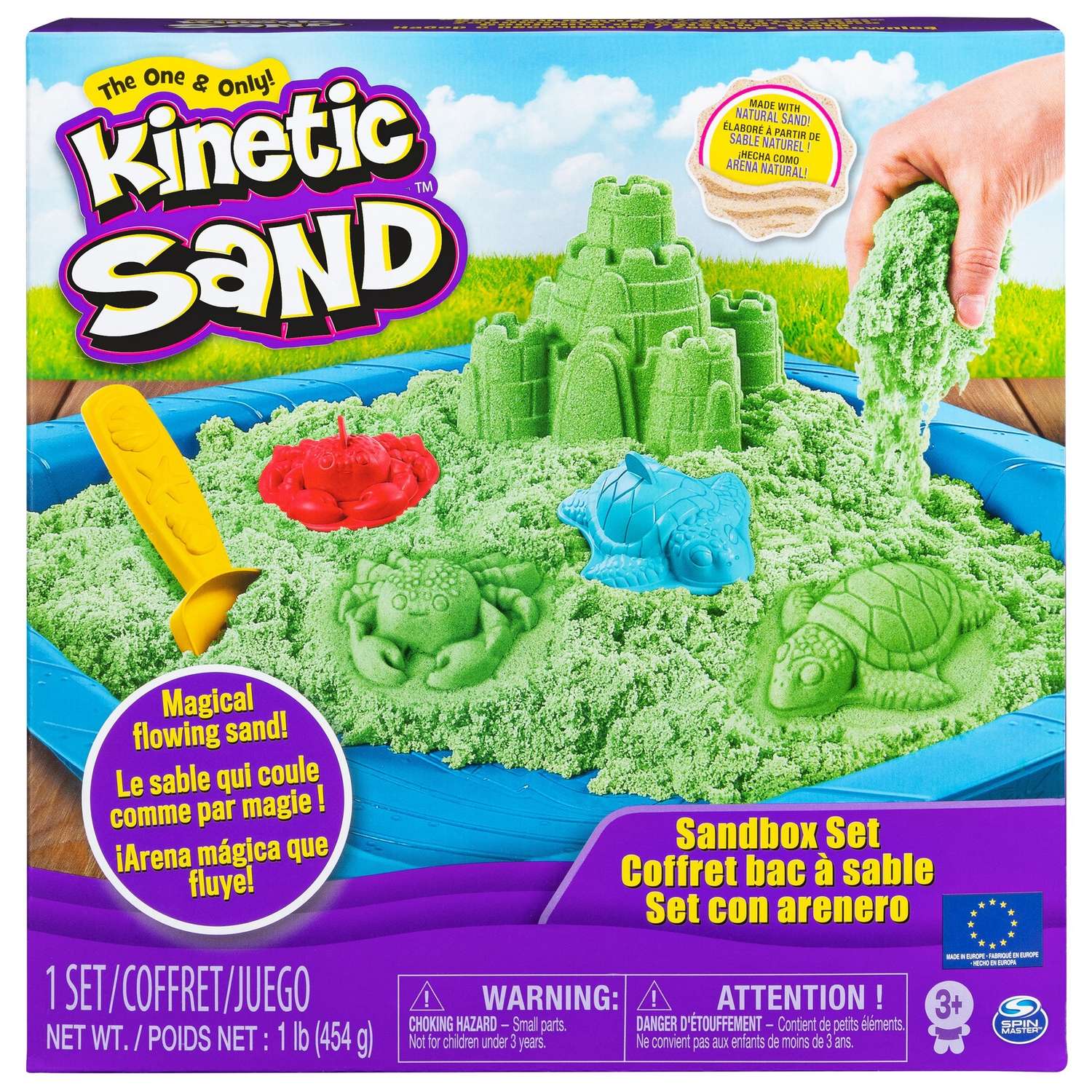 Песок кинетический Kinetic Sand с коробкой и инструментами 454г Green 6029059 - фото 1