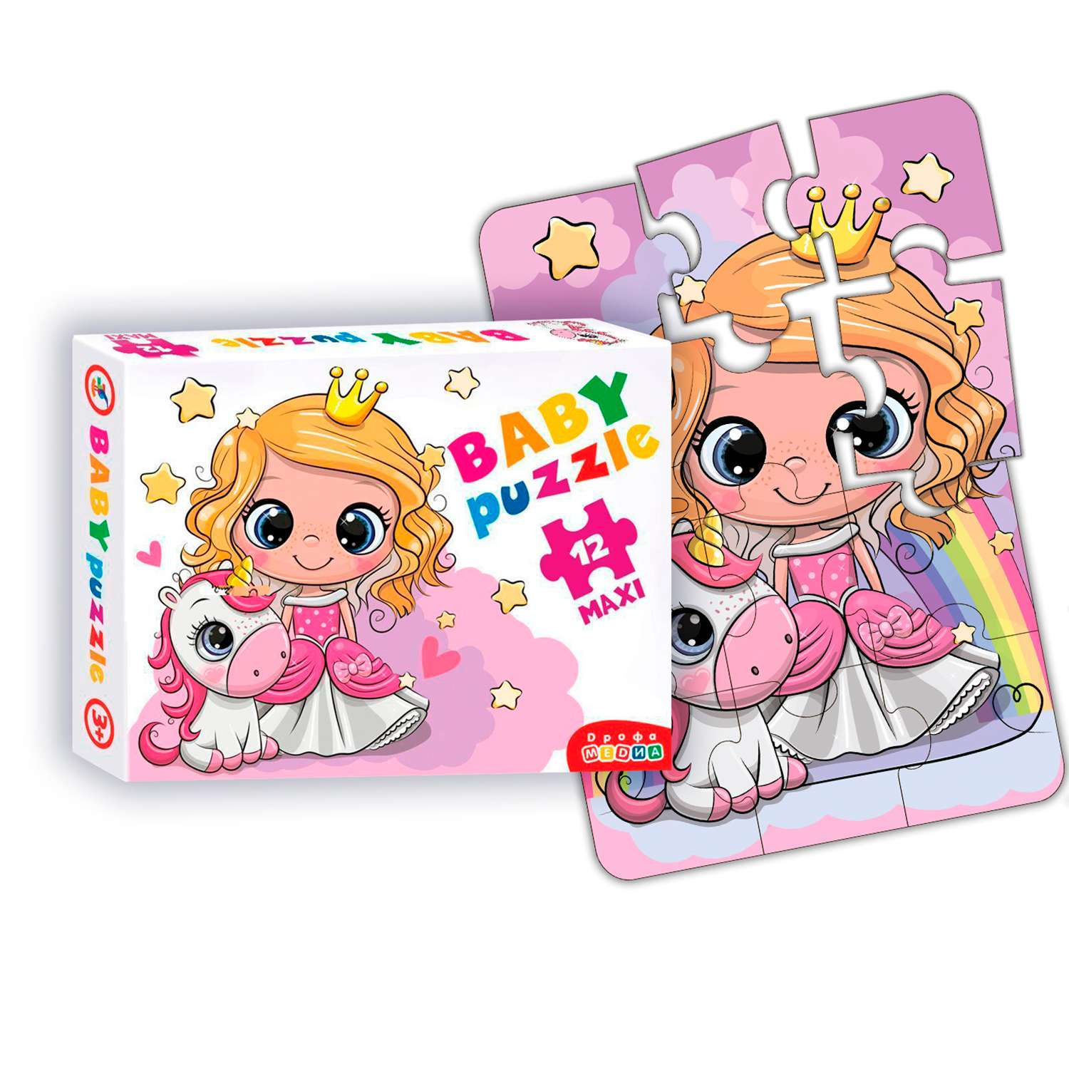 Пазл Дрофа-Медиа Baby puzzle Принцесса и единорог 4035 - фото 1