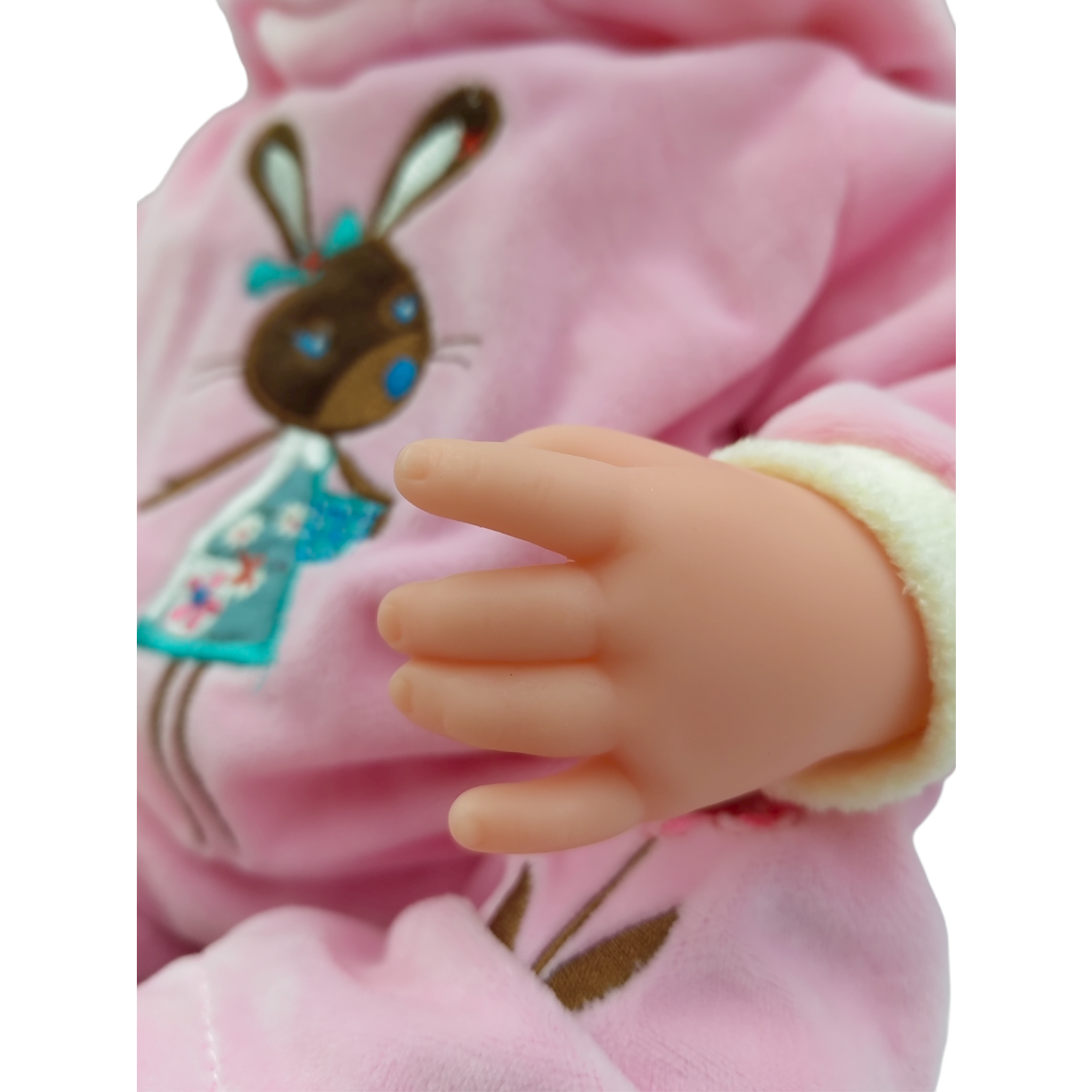 Кукла реборн интерактивная SHARKTOYS 50 см в костюме зайчика 470000015 - фото 9