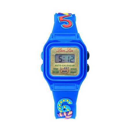 Часы Sima-Land наручные электронные детские «Цифры» d-3 см длина 20 см синие